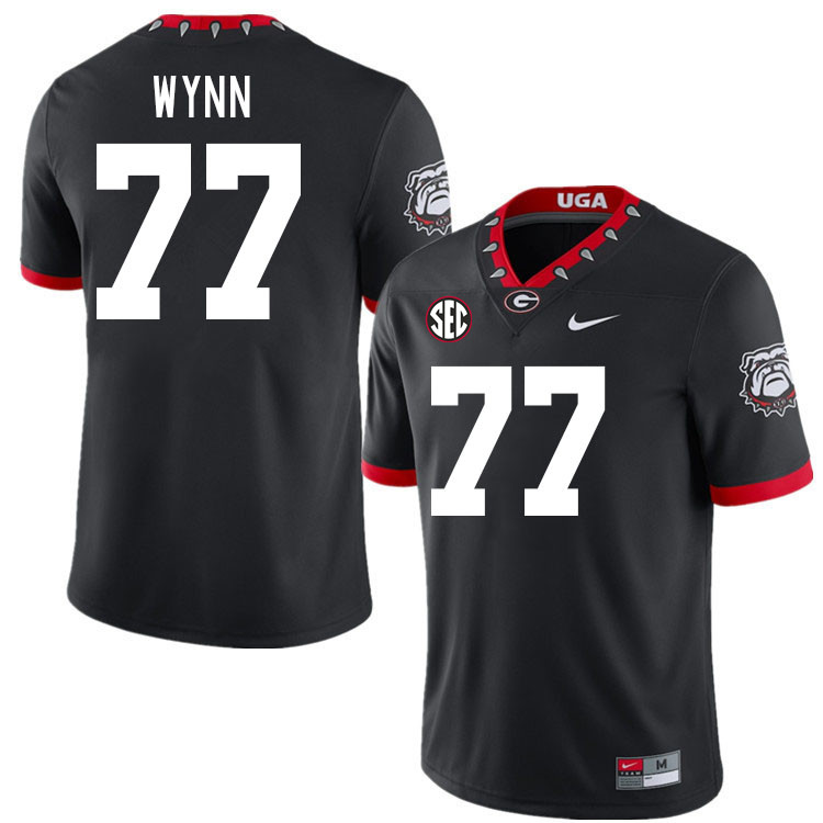 #77 Isaiah Wynn Georgia Bulldogs Jerseys Football Stitched-100th Anniversary